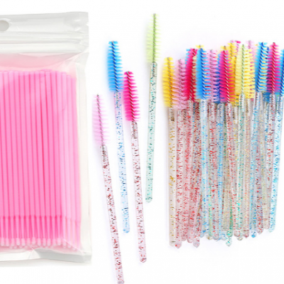 Disposable Crystal Eyelash Brush Mascara Wands Applicator Grafting Eyelash Curling Comb Beauty Makeup Tool